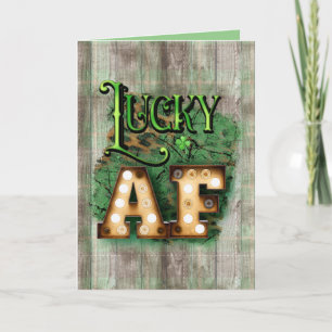 St. Patrick's Day Lucky AF Irish Marquee Lights Karte