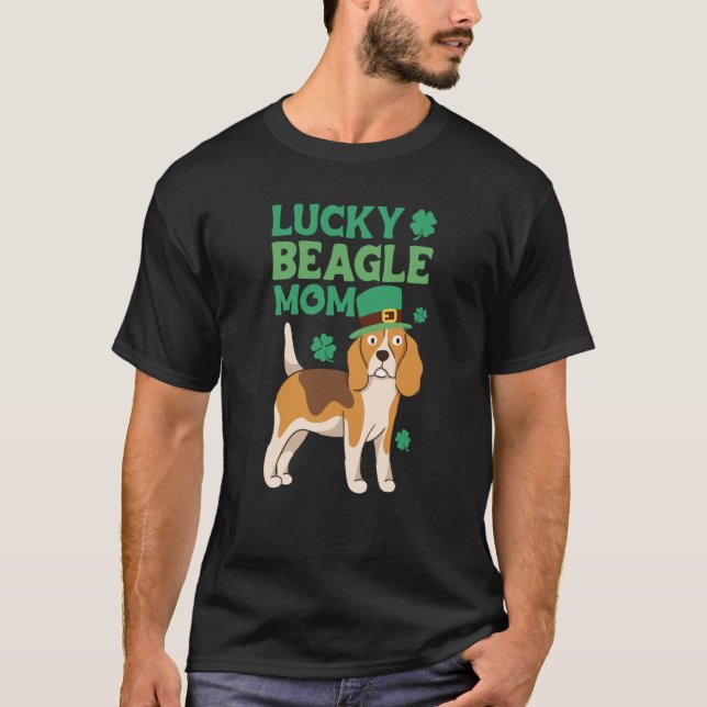 St Patrick's Day Lucky Beagle Mom T-Shirt (Vorderseite)