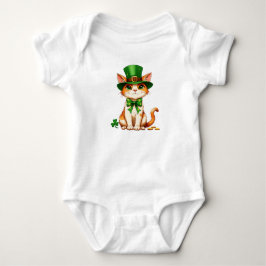 St. Patrick's Day Lucky Cat Baby Strampler