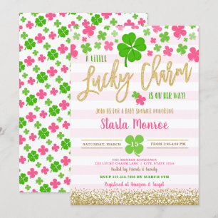 St Patrick's Day Lucky Charm Babydusche Einladung