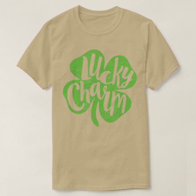 St Patricks Day LUCKY CHARM Kleeblatt 4 Leaf Clove T-Shirt (Design vorne)