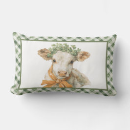  St Patrick's Day Lucky Clover Cow Lendenkissen
