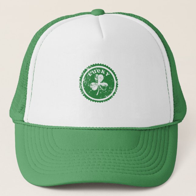St. Patrick's Day Lucky Clover  Truckerkappe (Vorderseite)