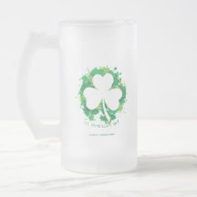 St. Patrick's Day. Lucky Clover Weiße Silhouette.