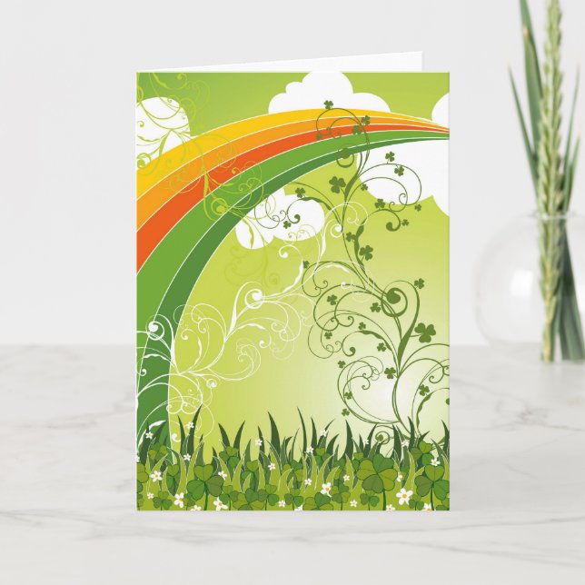 St. Patrick's Day Lucky Clovers Kleeblatt irisch Karte (Vorderseite)