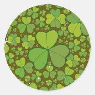 St. Patrick's Day Lucky Clovers Kleeblatt irisch Runder Aufkleber