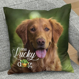 St. Patrick's Day Lucky Dog Custom Foto Kissen