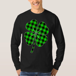 St Patricks Day Lucky Green Buffalo Kariertes Klee T-Shirt