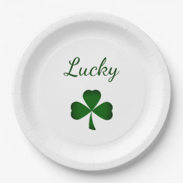 St. Patrick's Day Lucky Green Kleeblatt Pappteller