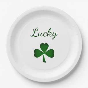 St. Patrick's Day Lucky Green Kleeblatt Pappteller
