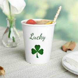 St. Patrick's Day Lucky Green Kleeblatts Pappbecher