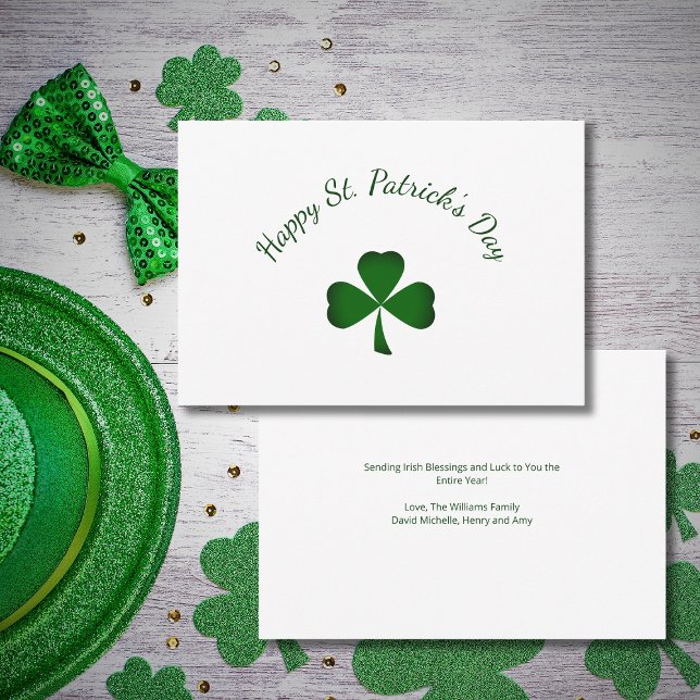 St. Patrick's Day Lucky Green Shamrock Holiday Karte (Von Creator hochgeladen)