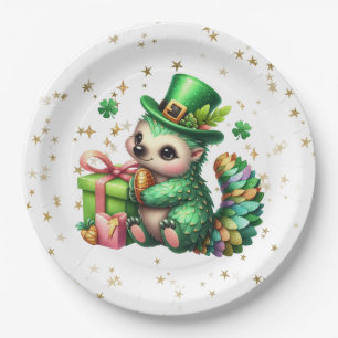 St. Patrick's Day Lucky Igel Pappteller