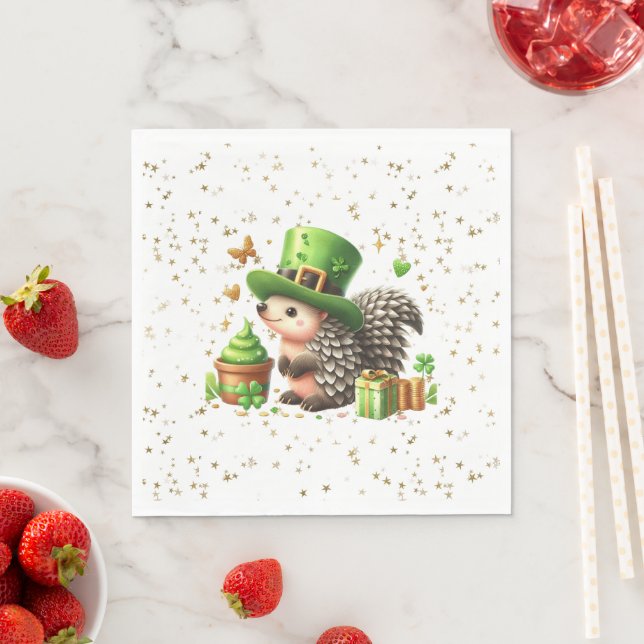 St. Patrick's Day Lucky Igel Serviette (Beispiel)