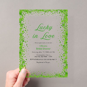 St. Patricks Day Lucky in Love Brautparty  Acryleinladungen