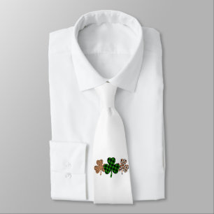 St Patricks Day Lucky Irish Green Kariert Kleeblat Krawatte