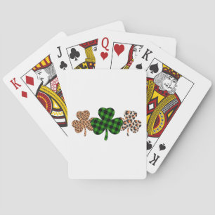 St Patricks Day Lucky Irish Green Kariert Kleeblat Spielkarten