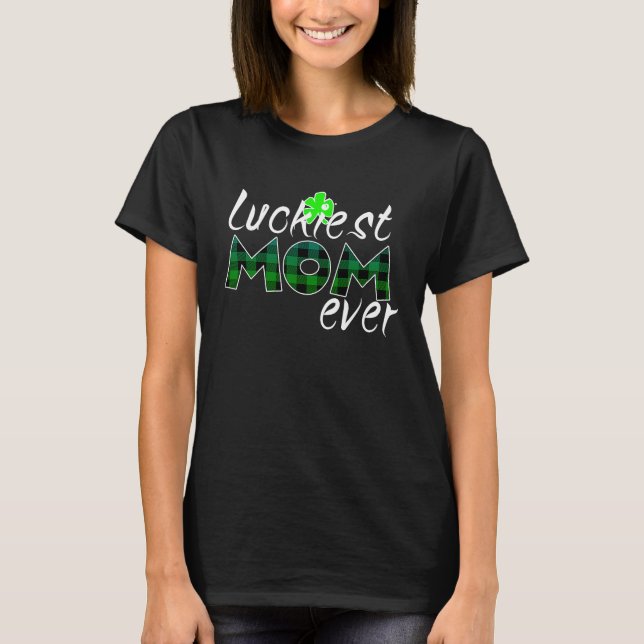 St Patricks Day Lucky Irish Kleeblatt C Lucky Mama T-Shirt (Vorderseite)