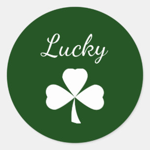 St. Patrick's Day Lucky Kleeblatt Green Runder Aufkleber