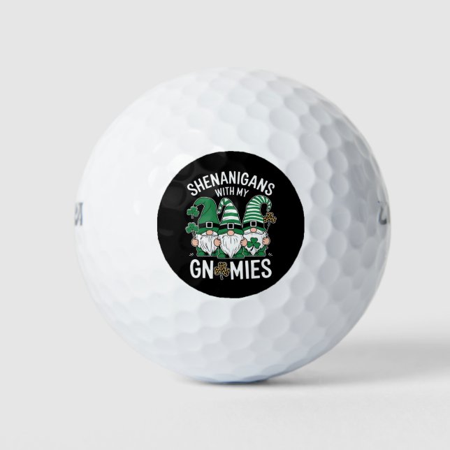 St Patricks Day Lucky Kleeblatt Leopard Gnomes Golfball (Vorderseite)