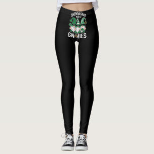 St Patricks Day Lucky Kleeblatt Leopard Gnomes Leggings