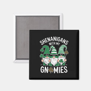 St Patricks Day Lucky Kleeblatt Leopard Gnomes Magnet