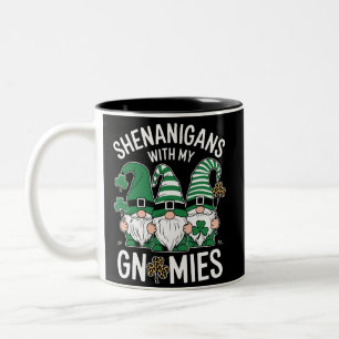 St Patricks Day Lucky Kleeblatt Leopard Gnomes Zweifarbige Tasse