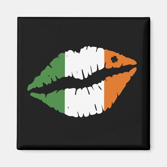 St. Patrick's Day Lucky Kleeblatt Lips Il Magnet (Vorne)