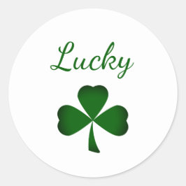 St. Patrick's Day Lucky Kleeblatt Runder Aufkleber