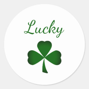 St. Patrick's Day Lucky Kleeblatt Runder Aufkleber