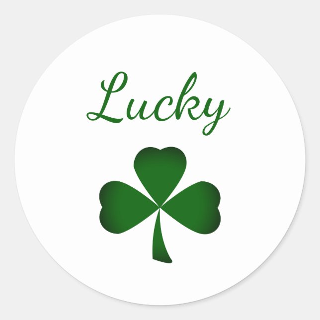 St. Patrick's Day Lucky Kleeblatt Runder Aufkleber (Vorderseite)