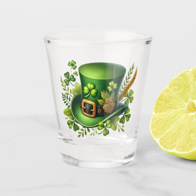 St. Patrick's Day Lucky Kleeblatt Schnapsglas (Vorderseite)