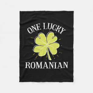 St Patricks Day Lucky Rumänisches Geschenk Fleecedecke