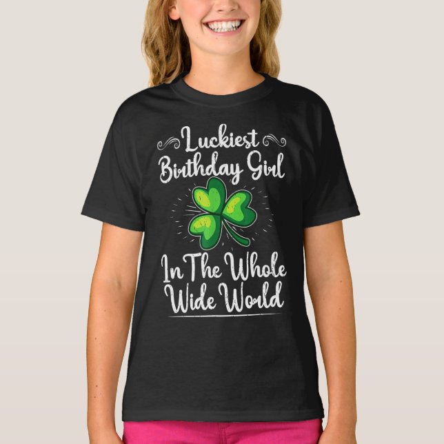 St Patricks Day Lucky Shamrock Clover Happy Birthd T-Shirt (Vorderseite)
