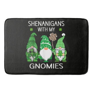 St Patricks Day Lucky Shamrock Leopard Badematte