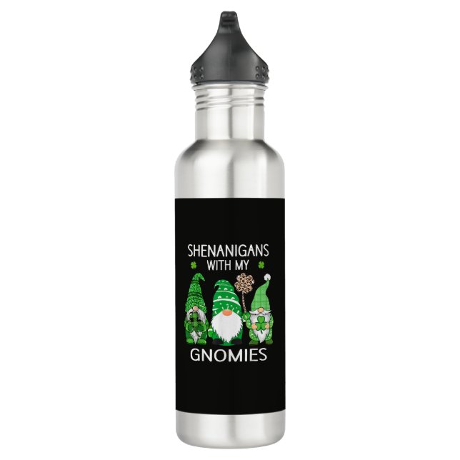 St Patricks Day Lucky Shamrock Leopard Edelstahlflasche (Rechts)