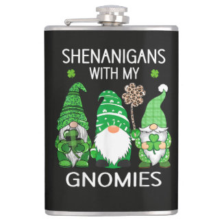 St Patricks Day Lucky Shamrock Leopard Flachmann