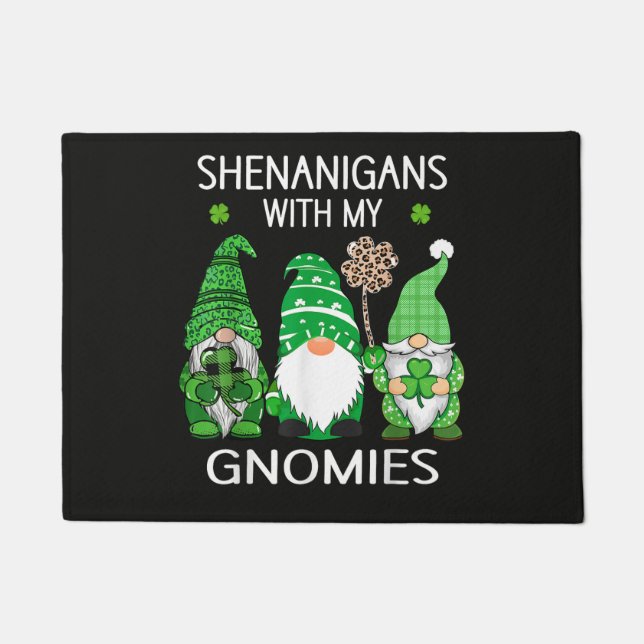 St Patricks Day Lucky Shamrock Leopard Fußmatte (Vorderseite)