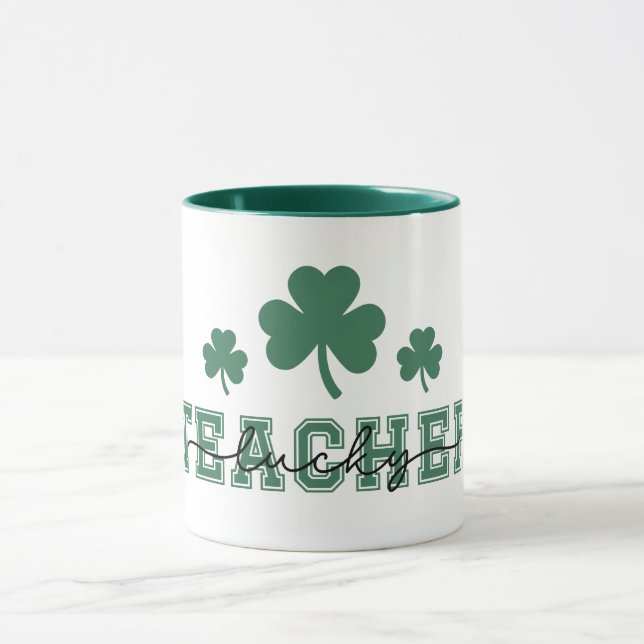 St. Patricks Day Lucky Teacher Tasse (Zentrum)