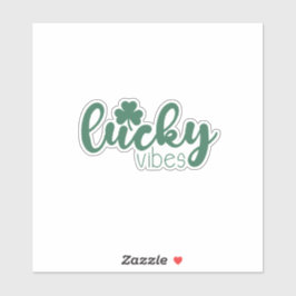 St. Patrick's Day Lucky Vibes and Clover Aufkleber