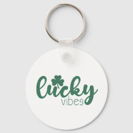 St. Patrick's Day Lucky Vibes mit grüner Klee Schlüsselanhänger
