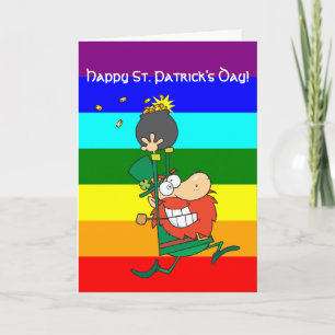 St. Patrick's Day lustiger Cartoon Personalized Karte