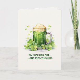 St. Patrick's Day Lustiger Leprechaun-Kaffee-Karte Karte