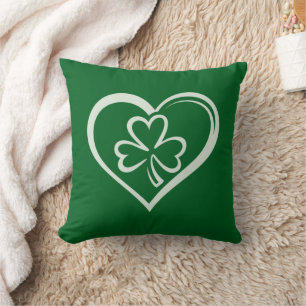 St. Patricks Day Lustiger Shamrock Herz Irisch  Kissen