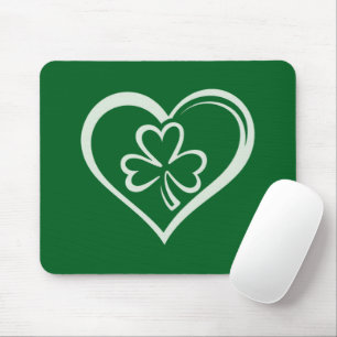 St. Patricks Day Lustiger Shamrock Herz Irisch  Mousepad