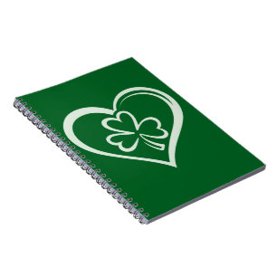 St. Patricks Day Lustiger Shamrock Herz Irisch  Notizblock