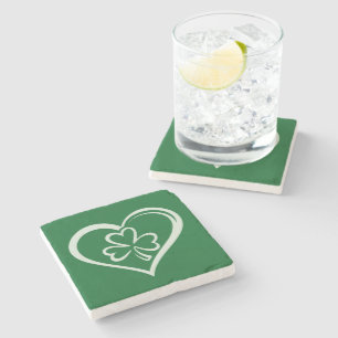 St. Patricks Day Lustiger Shamrock Herz Irisch  Steinuntersetzer