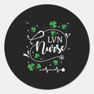 St. Patricks Day Lvn Krankenschwester irisches Kle Runder Aufkleber