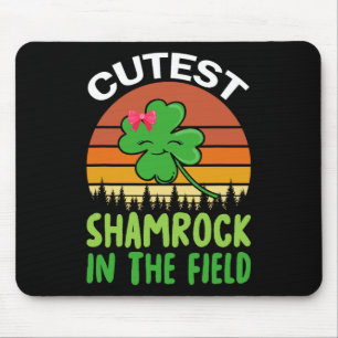 St Patricks Day Mädchen Kleinkind Süßester Shamroc Mousepad