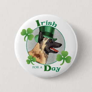 St. Patrick's Day Malinois Button